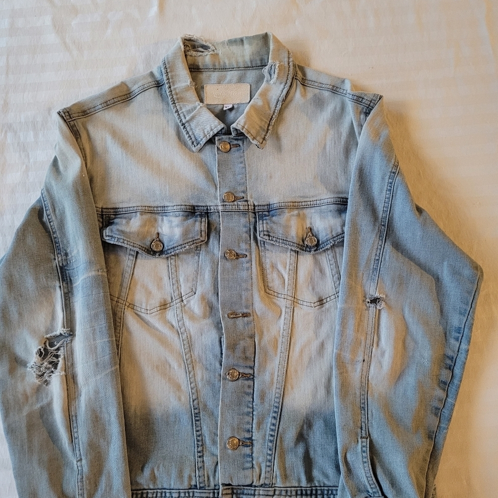 MacKeen Light Blue Distressed Denim Jacket